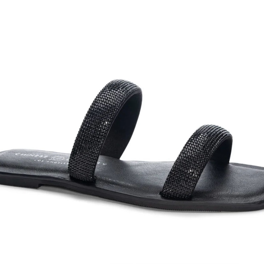 Zailey Chinese Laundry Black Sandals with sparkle